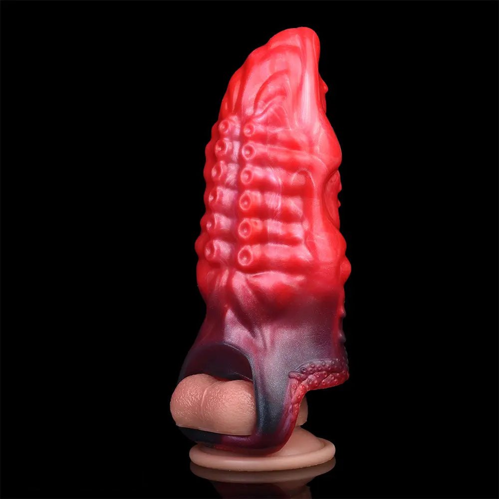 Red Tentacle Hollow Fantasy Sleeve - Silicone Fantasy Dildo