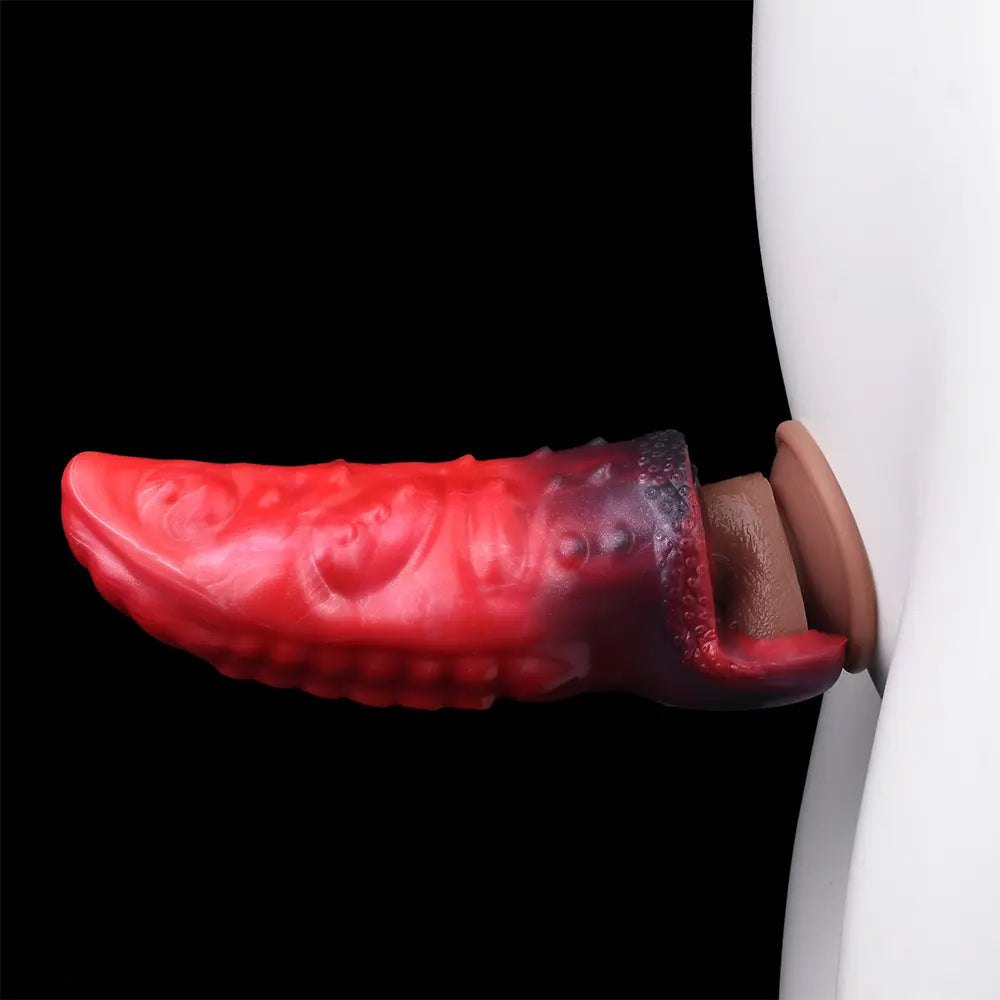 Red Tentacle Hollow Fantasy Sleeve - Silicone Fantasy Dildo