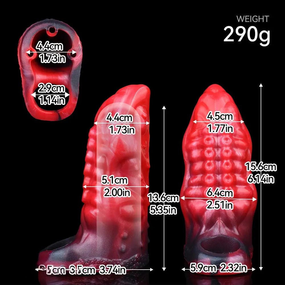 Red Tentacle Hollow Fantasy Sleeve - Silicone Fantasy Dildo