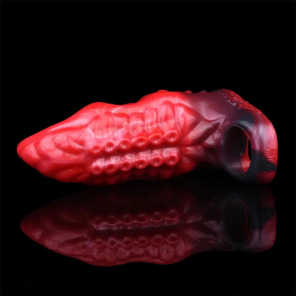 Red Tentacle Hollow Fantasy Sleeve - Silicone Fantasy Dildo