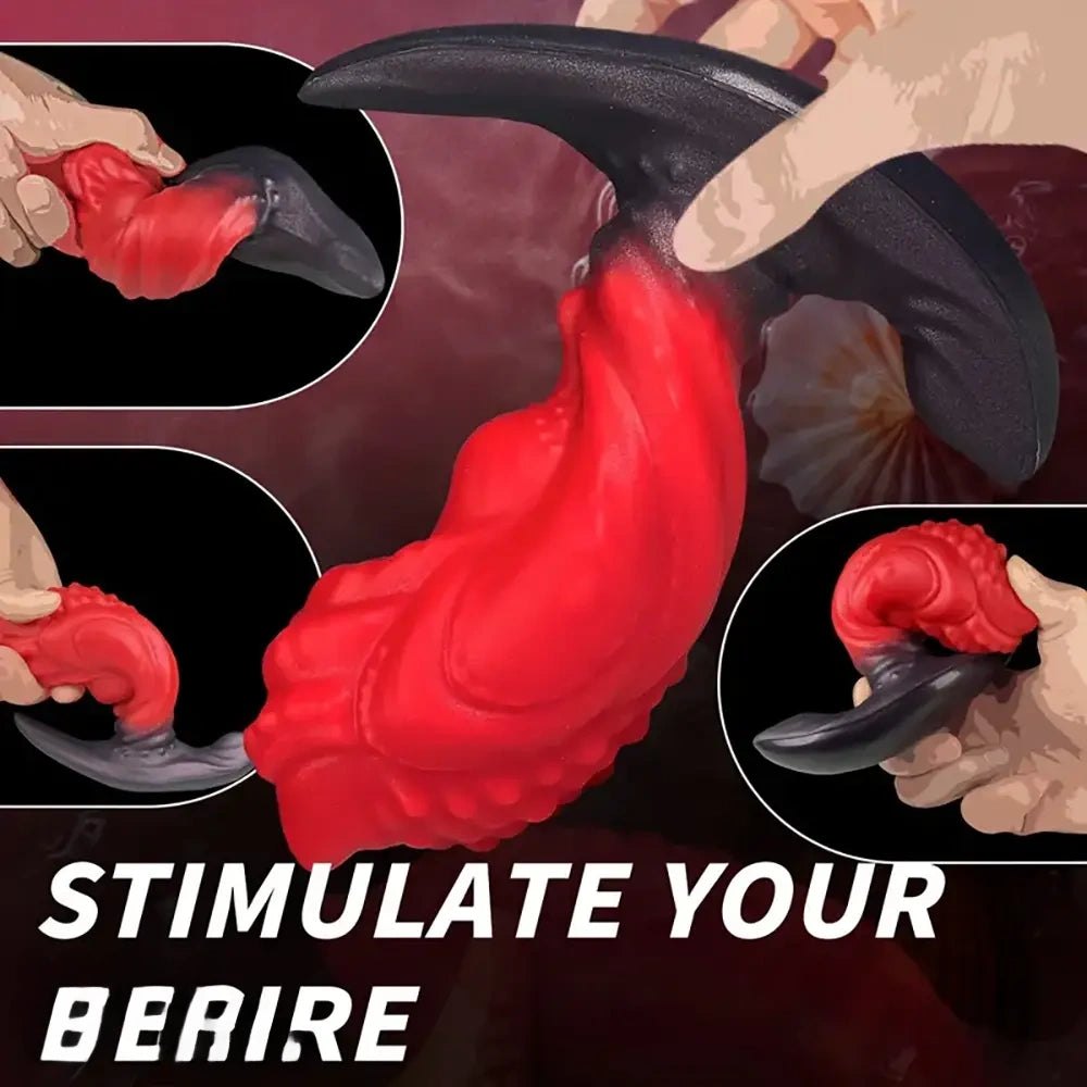 Red Wearable Anal Plug, S/M/L - Liquid Silicone Toy