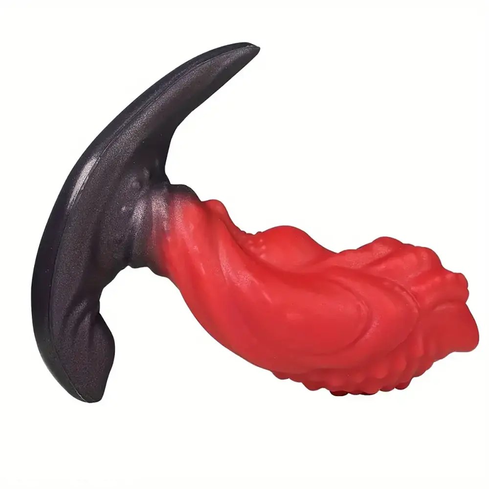 Red Wearable Anal Plug, S/M/L - Liquid Silicone Toy