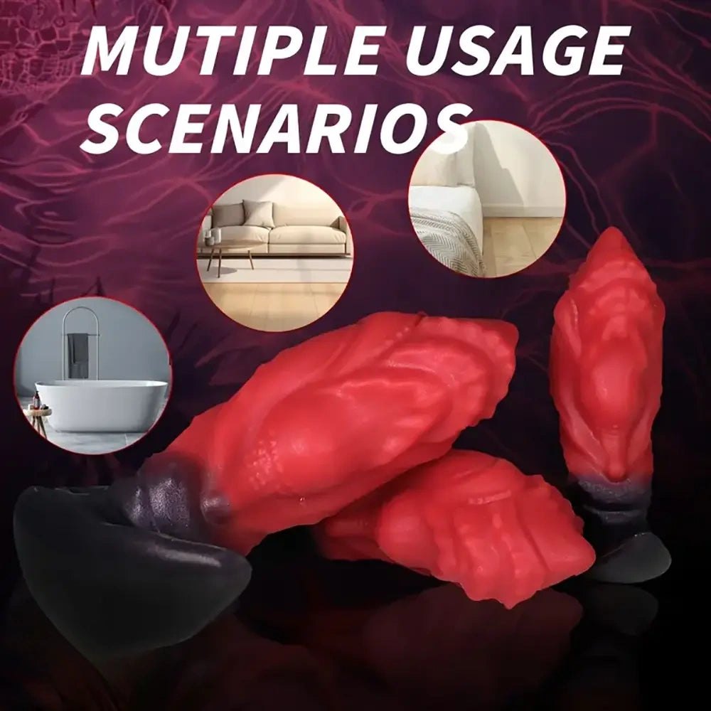 Red Wearable Anal Plug, S/M/L - Liquid Silicone Toy