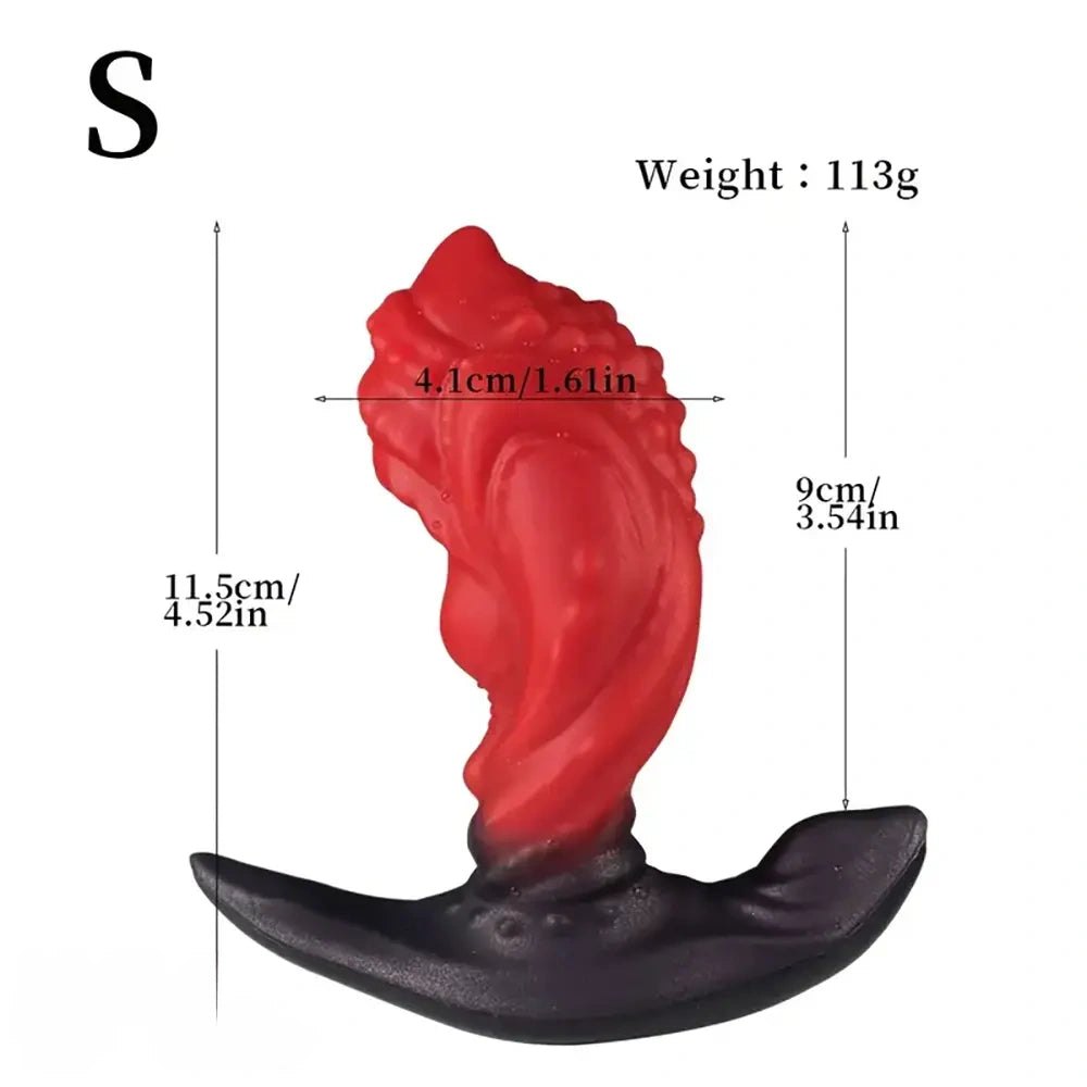 Red Wearable Anal Plug, S/M/L - Liquid Silicone Toy