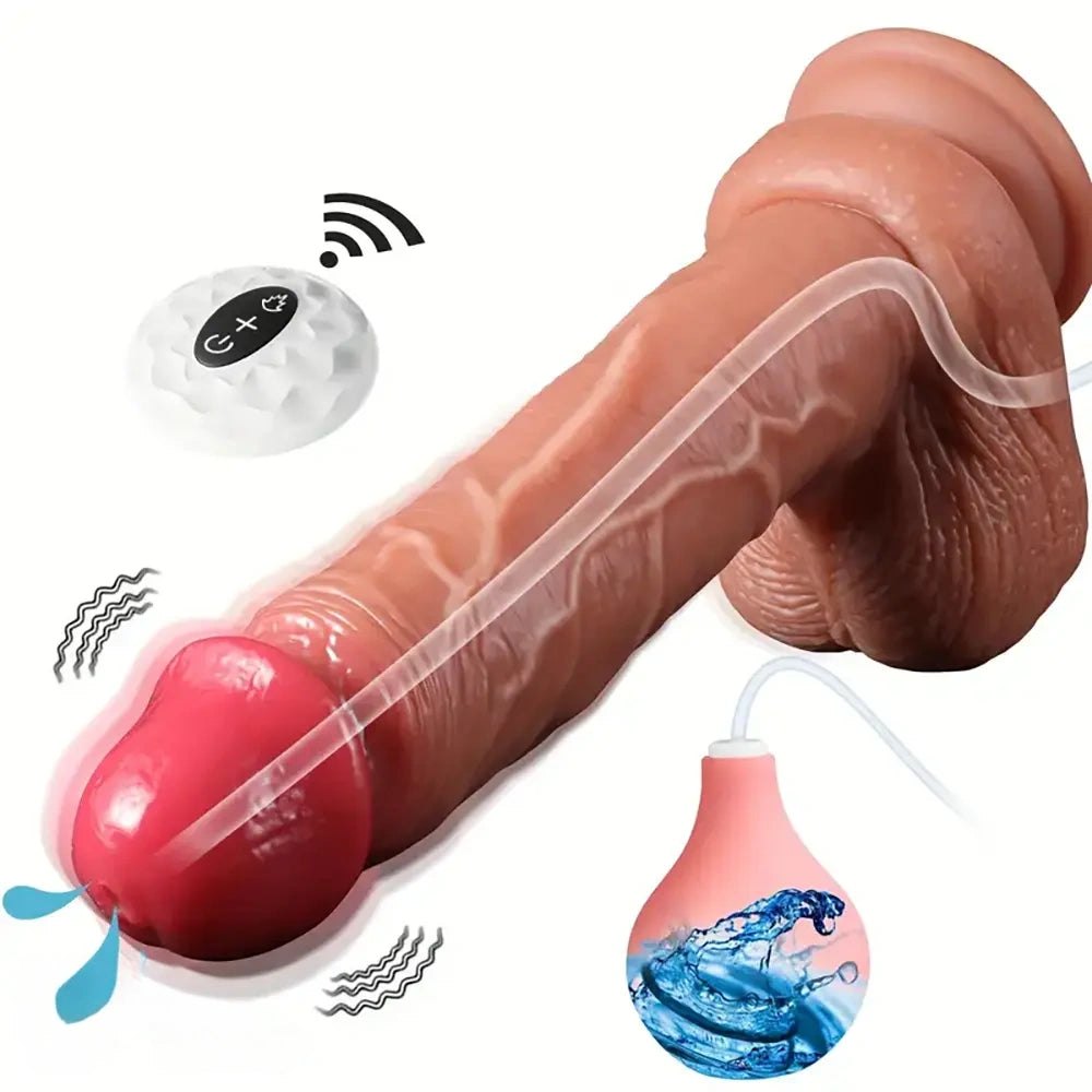 Remote Control Vibrating Dildo 8.85in - Vibrating Thrusting Dildo