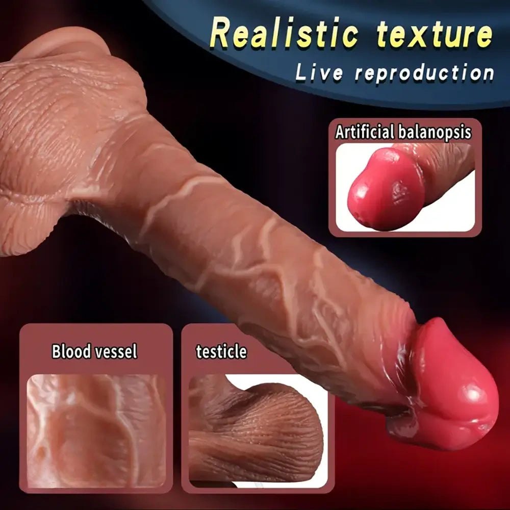Remote Control Vibrating Dildo 8.85in - Vibrating Thrusting Dildo