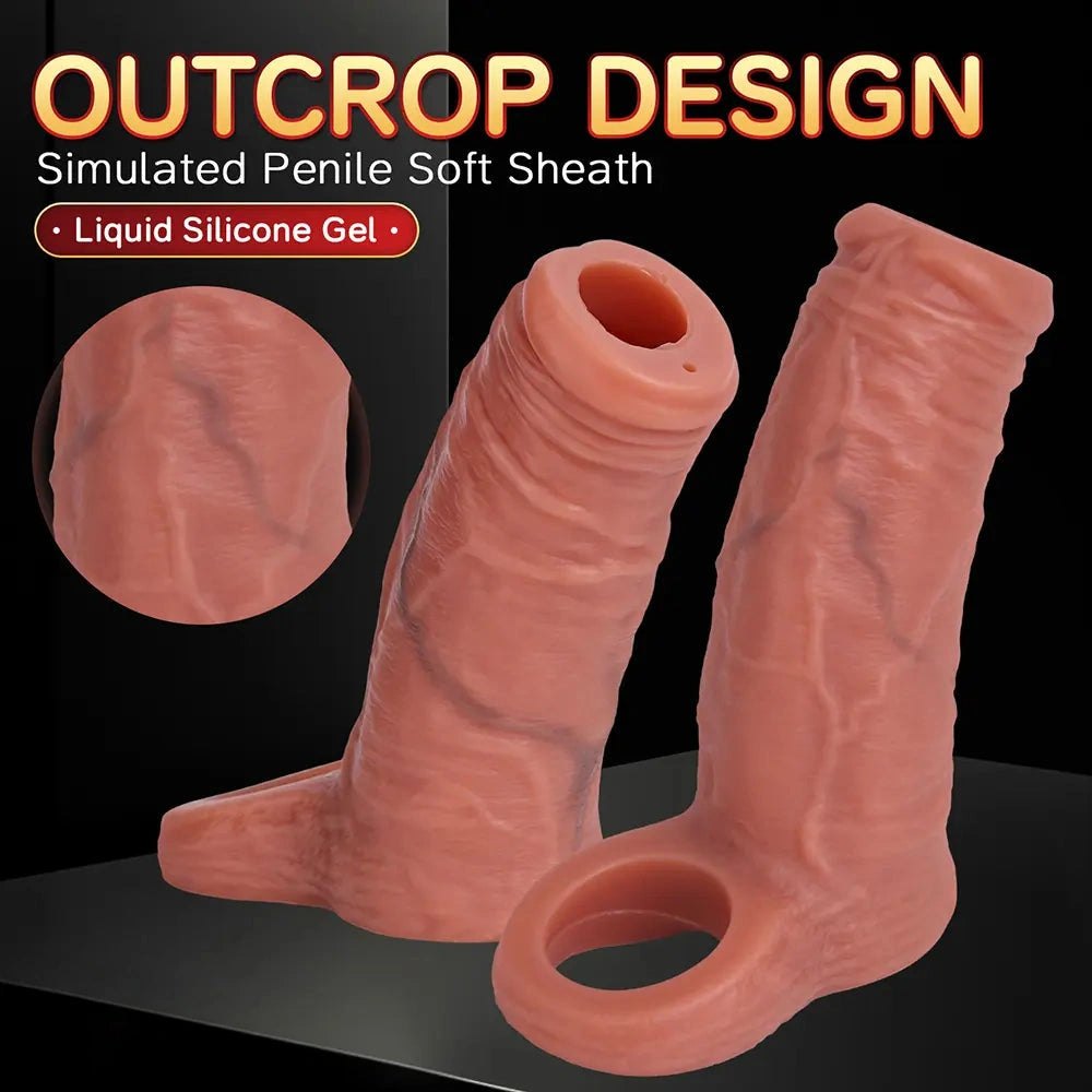 Reusable Squirting Cock Sleeve - Realistic Extension Sleeve