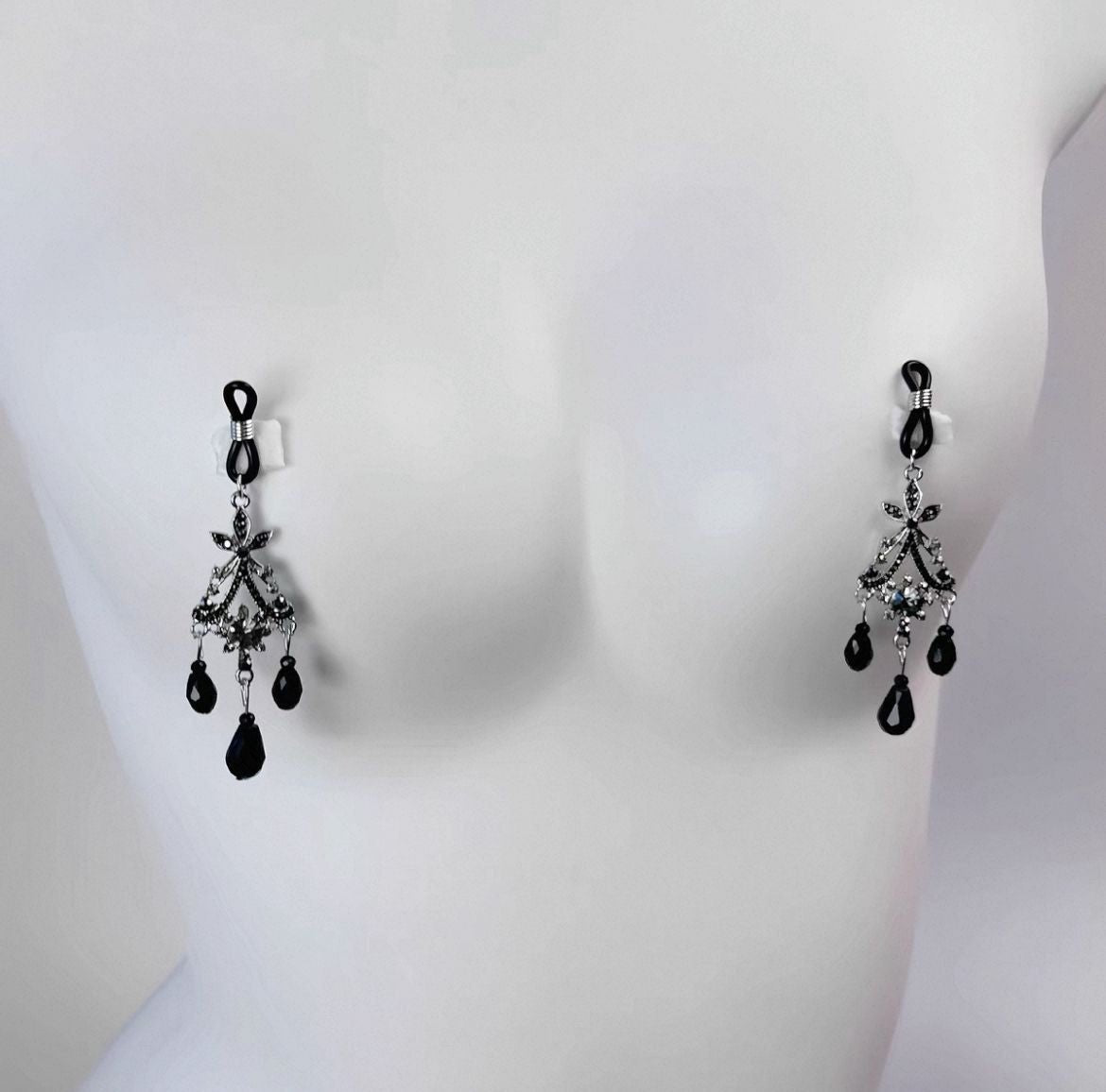 Rhinestone Choker Nipple Clamp Set - Adjustable Nipple Clamps
