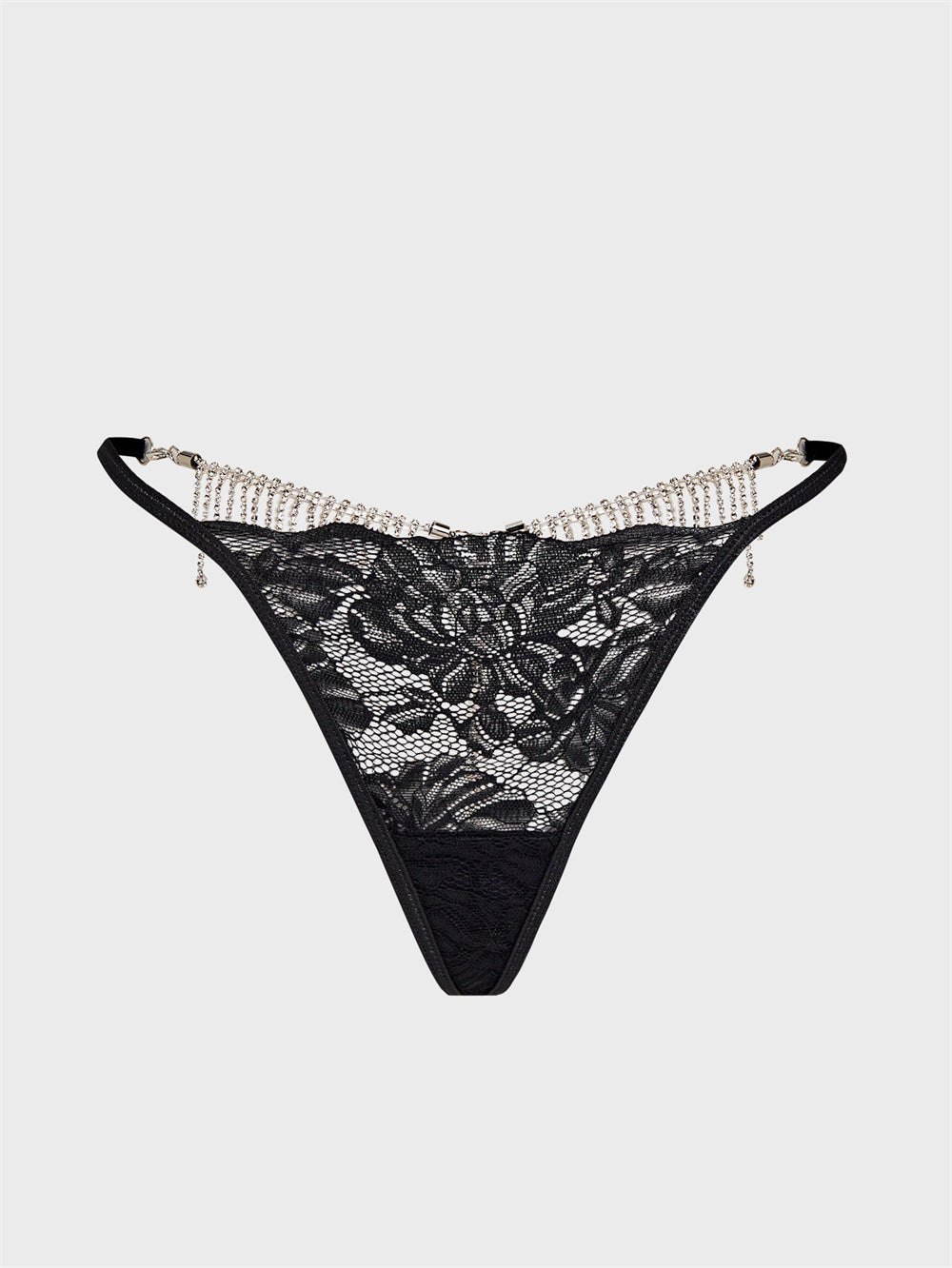 Rhinestone Fringe Heart G-String - Sexy G String Thong