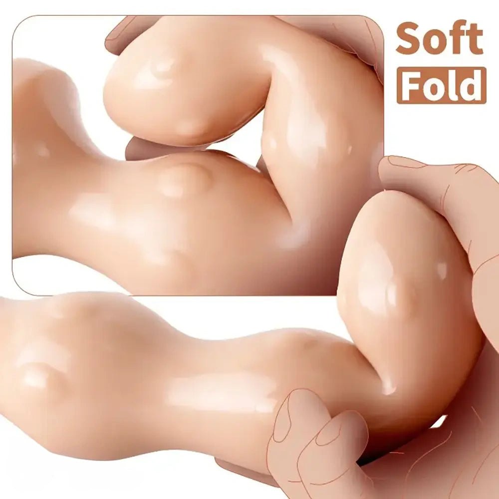 Ribbed Anal Bead Probe - Large PVC Anal Dildo