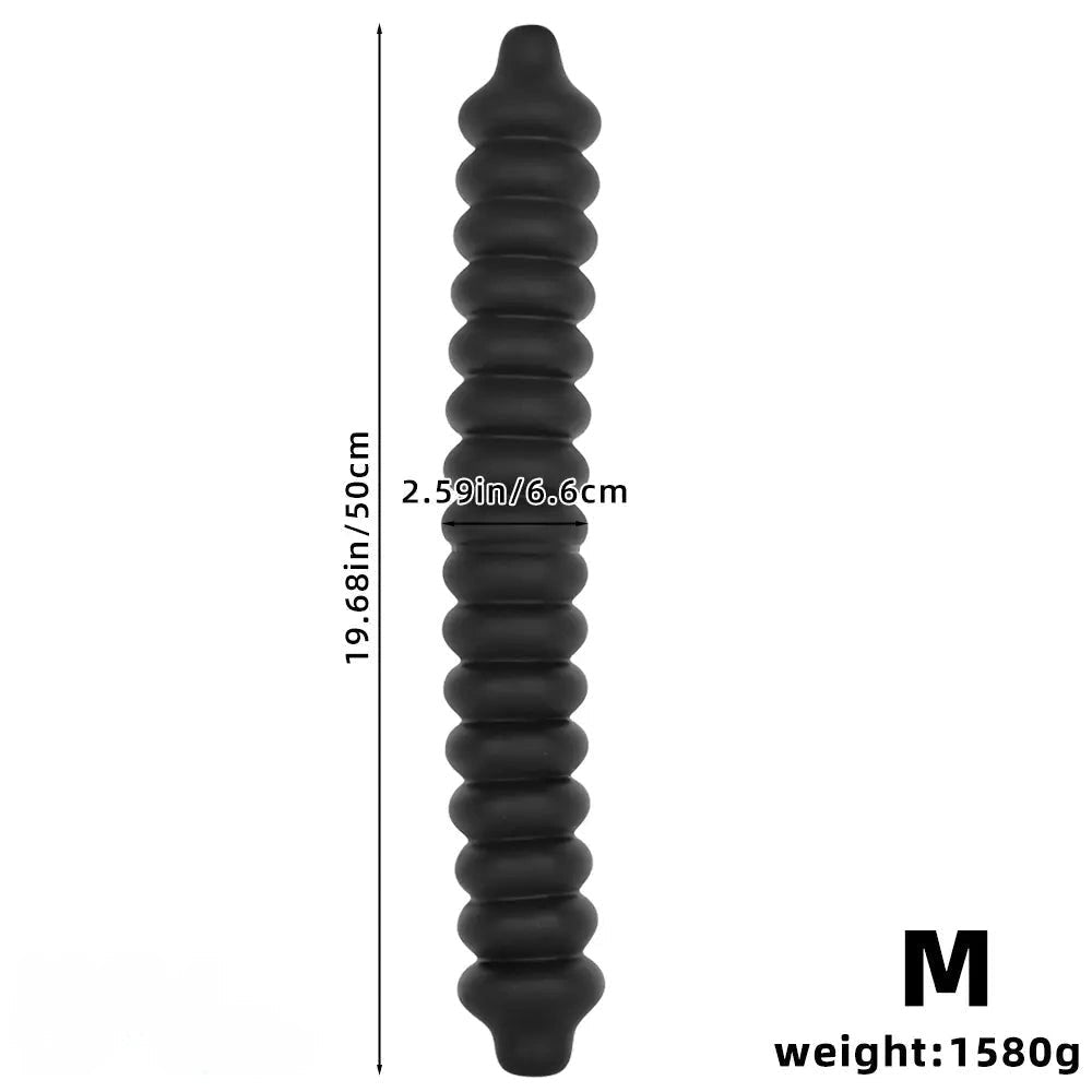 Ribbed Anal Dildo 19.7in - Thick Anal Beads Dildo