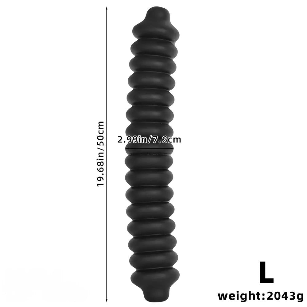 Ribbed Anal Dildo 19.7in - Thick Anal Beads Dildo