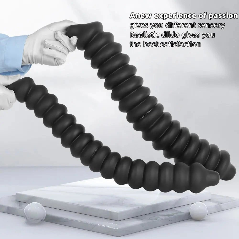 Ribbed Anal Dildo 19.7in - Thick Anal Beads Dildo