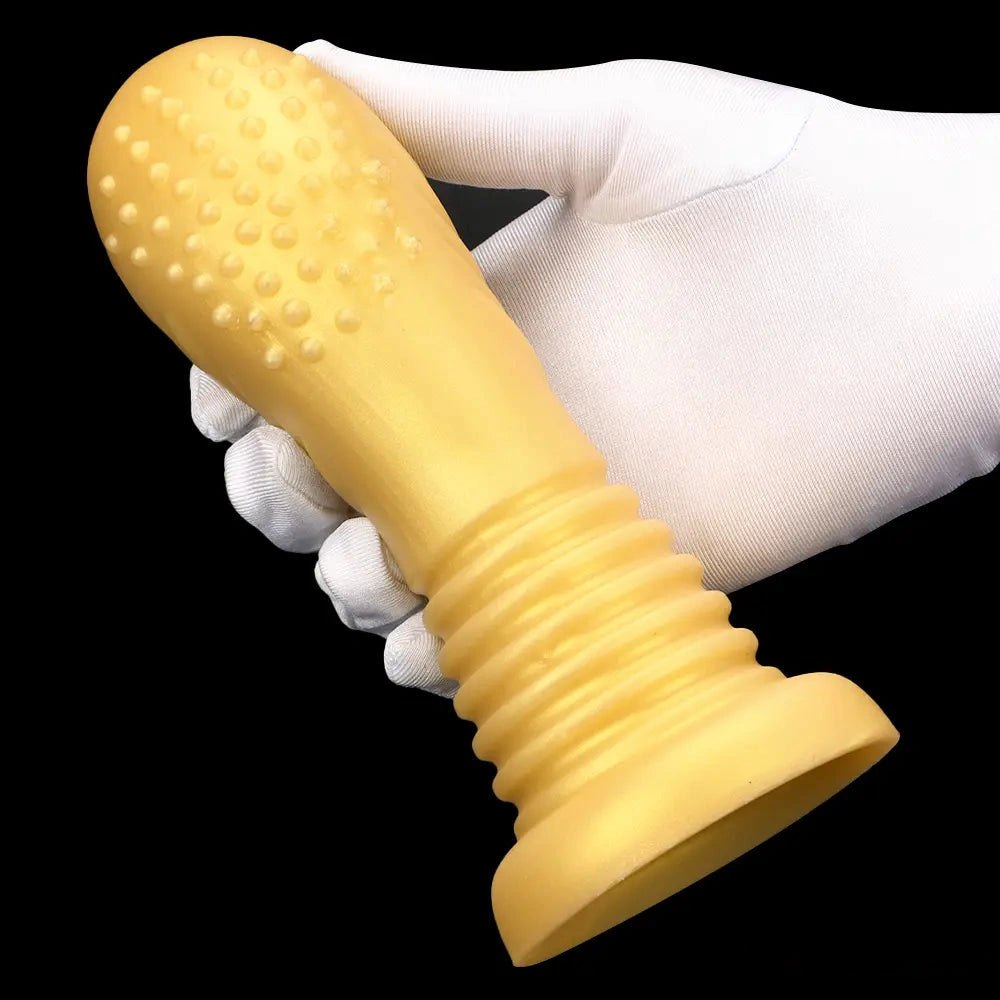Ribbed Anal Dildo 7.08in - Ribbed Silicone Anal Dildo
