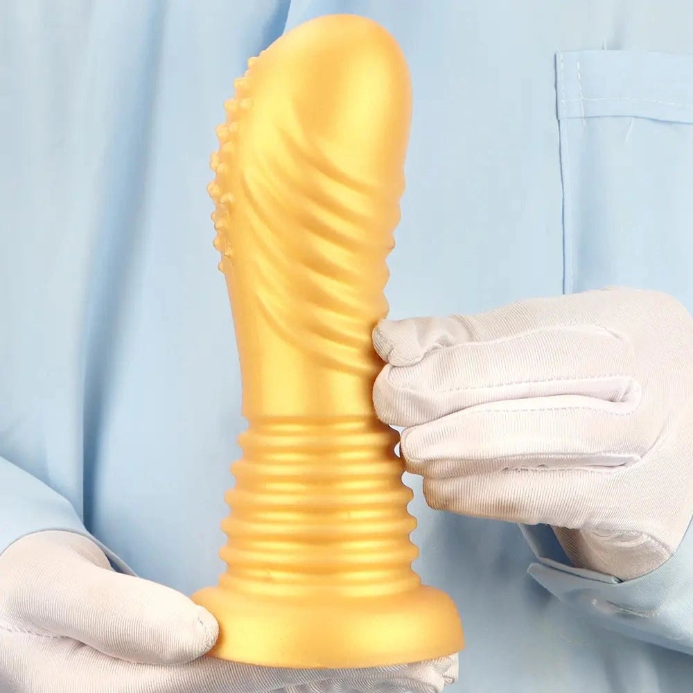 Ribbed Anal Dildo 7.08in - Ribbed Silicone Anal Dildo