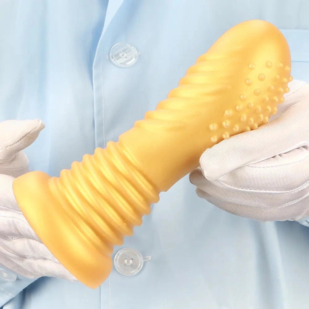 Ribbed Anal Dildo 7.08in - Ribbed Silicone Anal Dildo