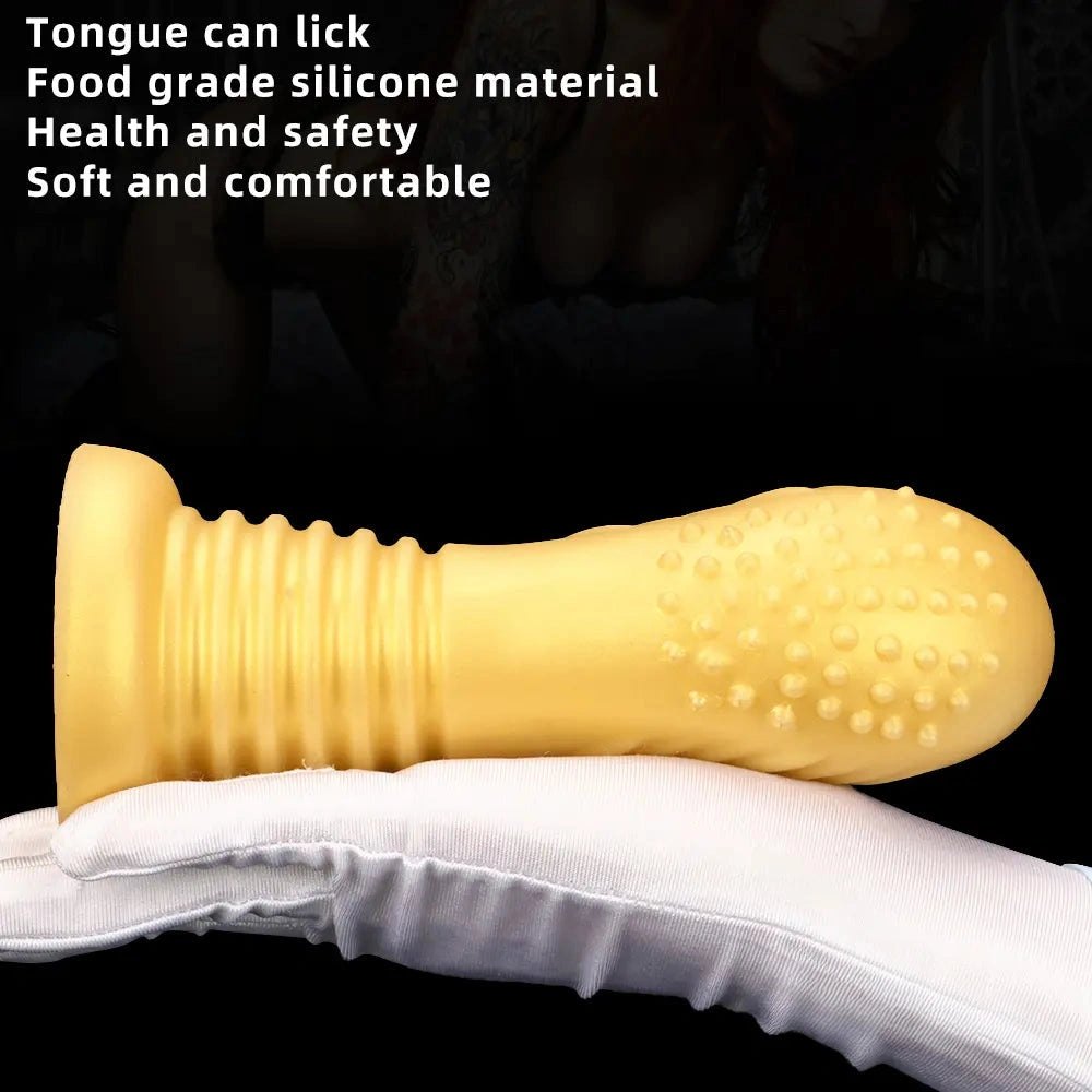 Ribbed Anal Dildo 7.08in - Ribbed Silicone Anal Dildo