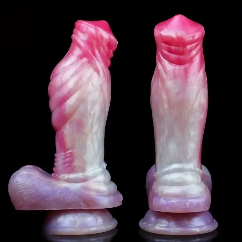 Ribbed Ball-Base Fantasy Dildo 7.6 - Dragon Fantasy Dildo