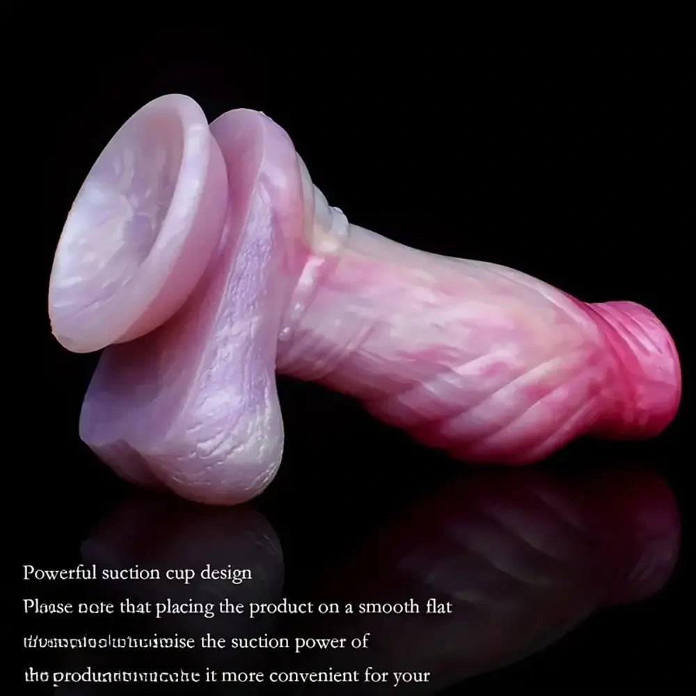 Ribbed Ball-Base Fantasy Dildo 7.6 - Dragon Fantasy Dildo