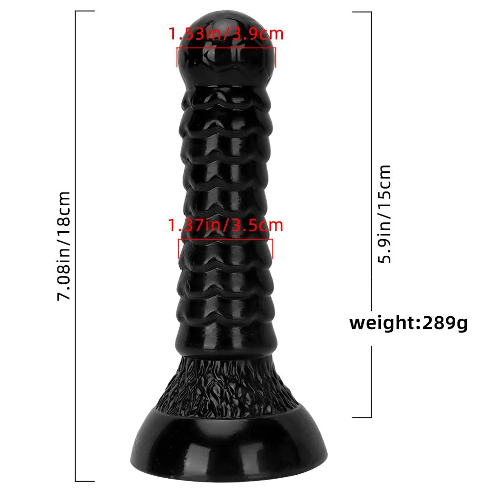 Ribbed Ball-Tip Fantasy Dildo 7.08in - Fantasy Dildo