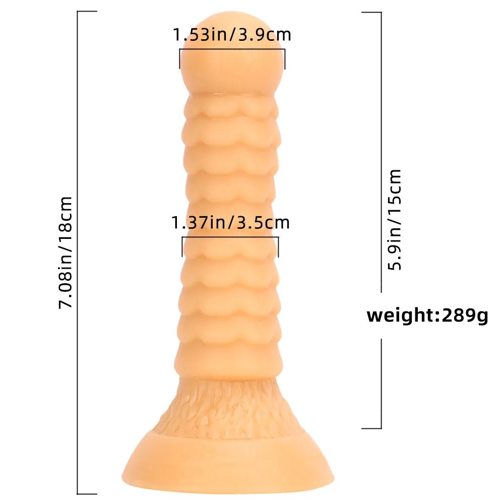 Ribbed Ball-Tip Fantasy Dildo 7.08in - Fantasy Dildo