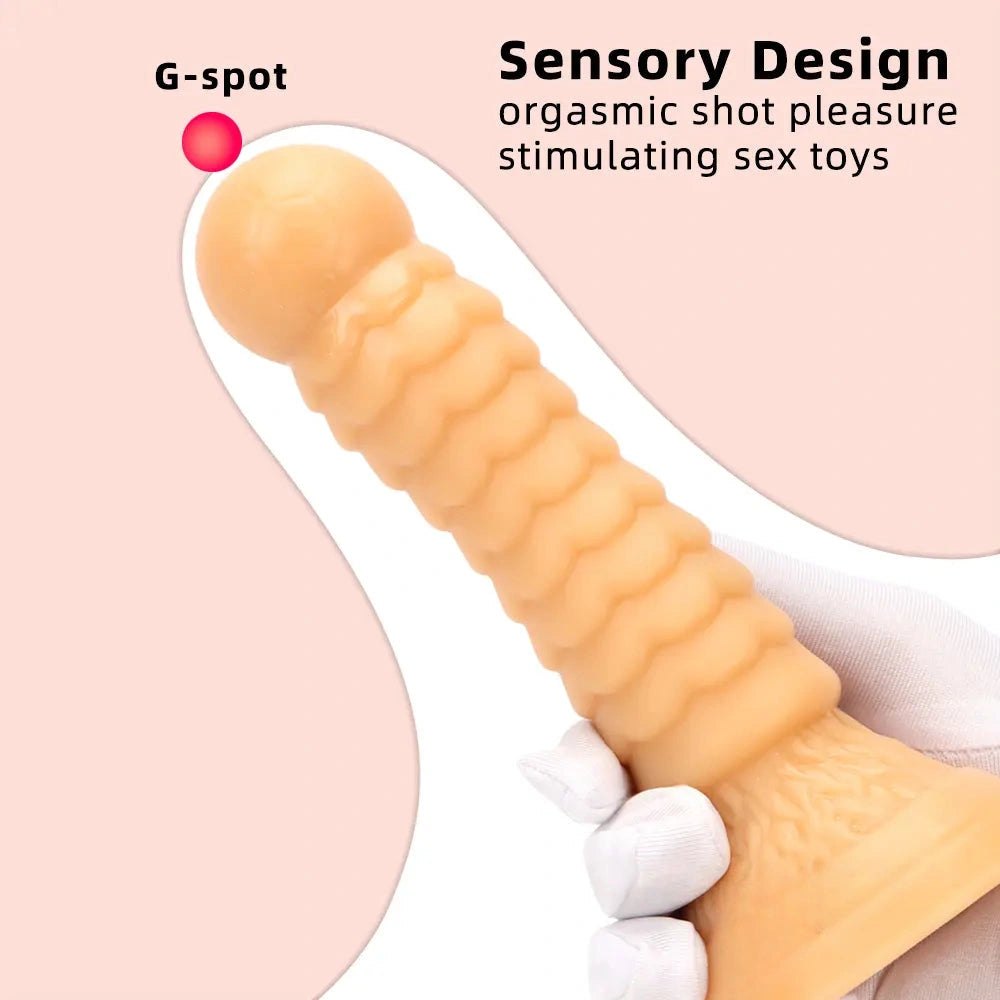 Ribbed Ball-Tip Fantasy Dildo 7.08in - Fantasy Dildo