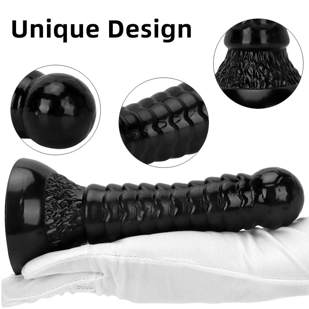 Ribbed Ball-Tip Fantasy Dildo 7.08in - Fantasy Dildo