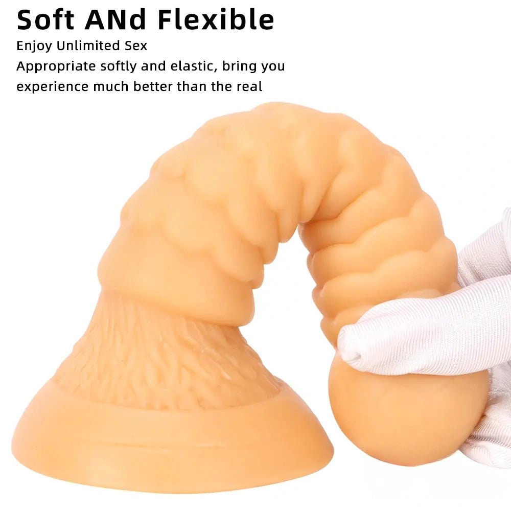 Ribbed Ball-Tip Fantasy Dildo 7.08in - Fantasy Dildo