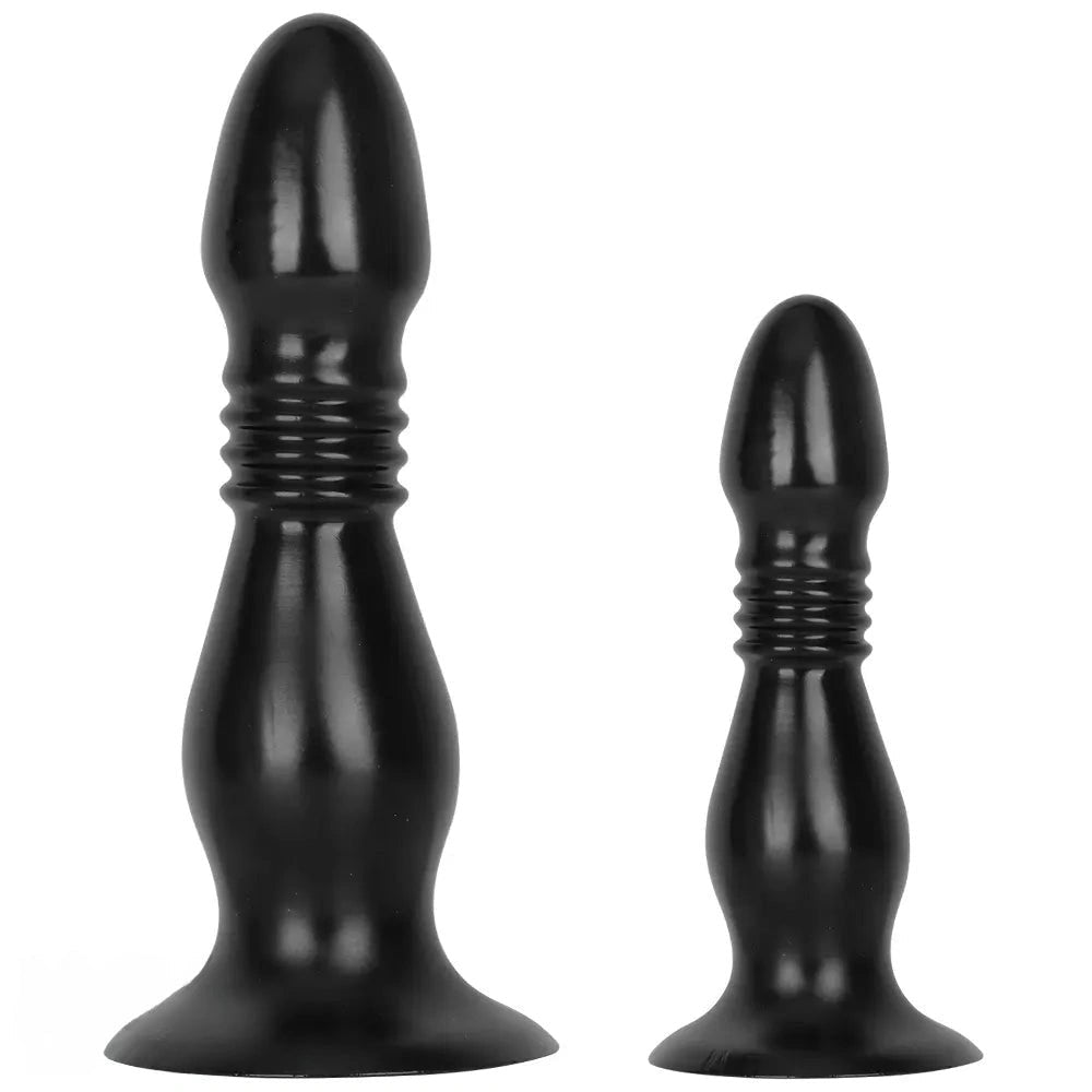 Ribbed Big Head PVC Anal Plug Dildo - Anal Dilator Dildo