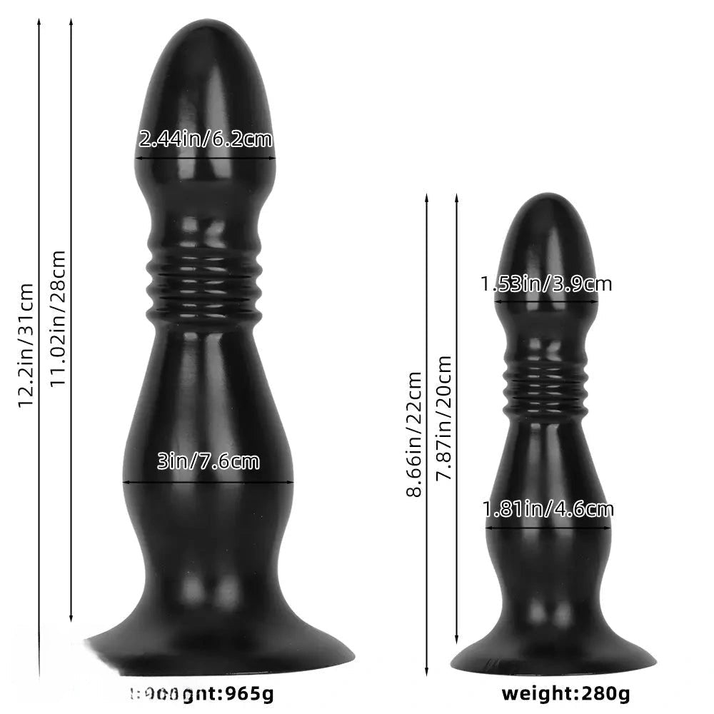 Ribbed Big Head PVC Anal Plug Dildo - Anal Dilator Dildo