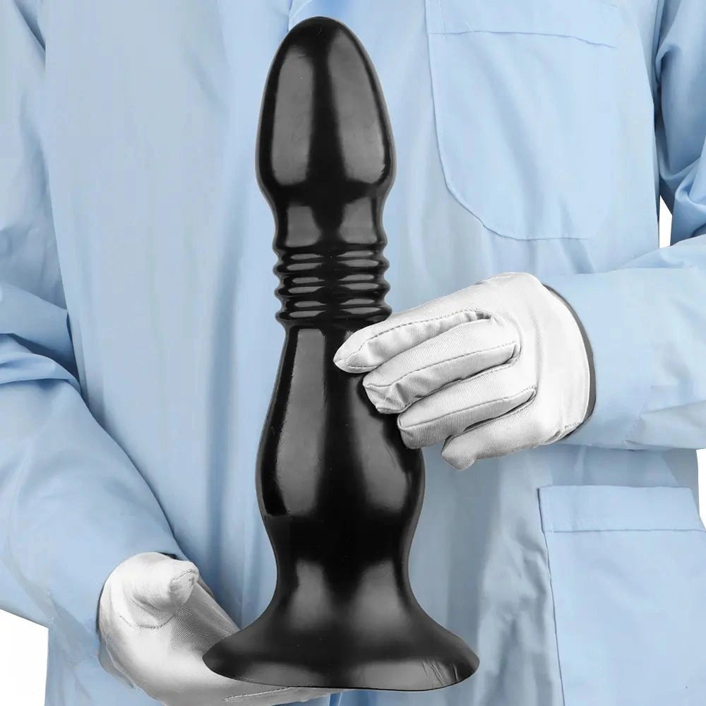Ribbed Big Head PVC Anal Plug Dildo - Anal Dilator Dildo