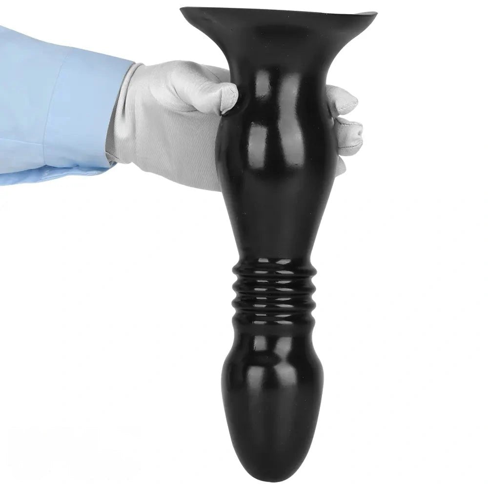 Ribbed Big Head PVC Anal Plug Dildo - Anal Dilator Dildo
