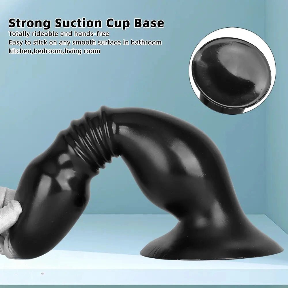 Ribbed Big Head PVC Anal Plug Dildo - Anal Dilator Dildo