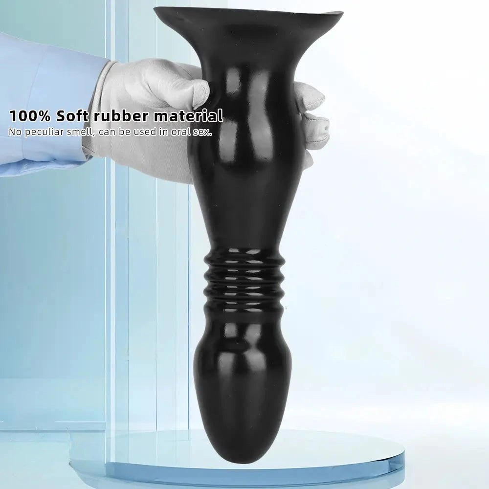 Ribbed Big Head PVC Anal Plug Dildo - Anal Dilator Dildo