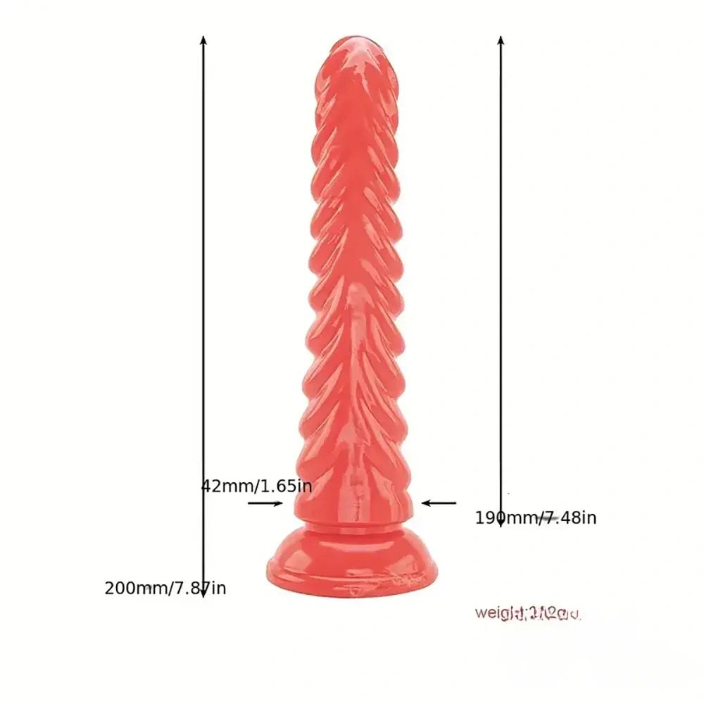 Ribbed Cone Anal Dildo 7.87in - PVC Tapered Dildo Set