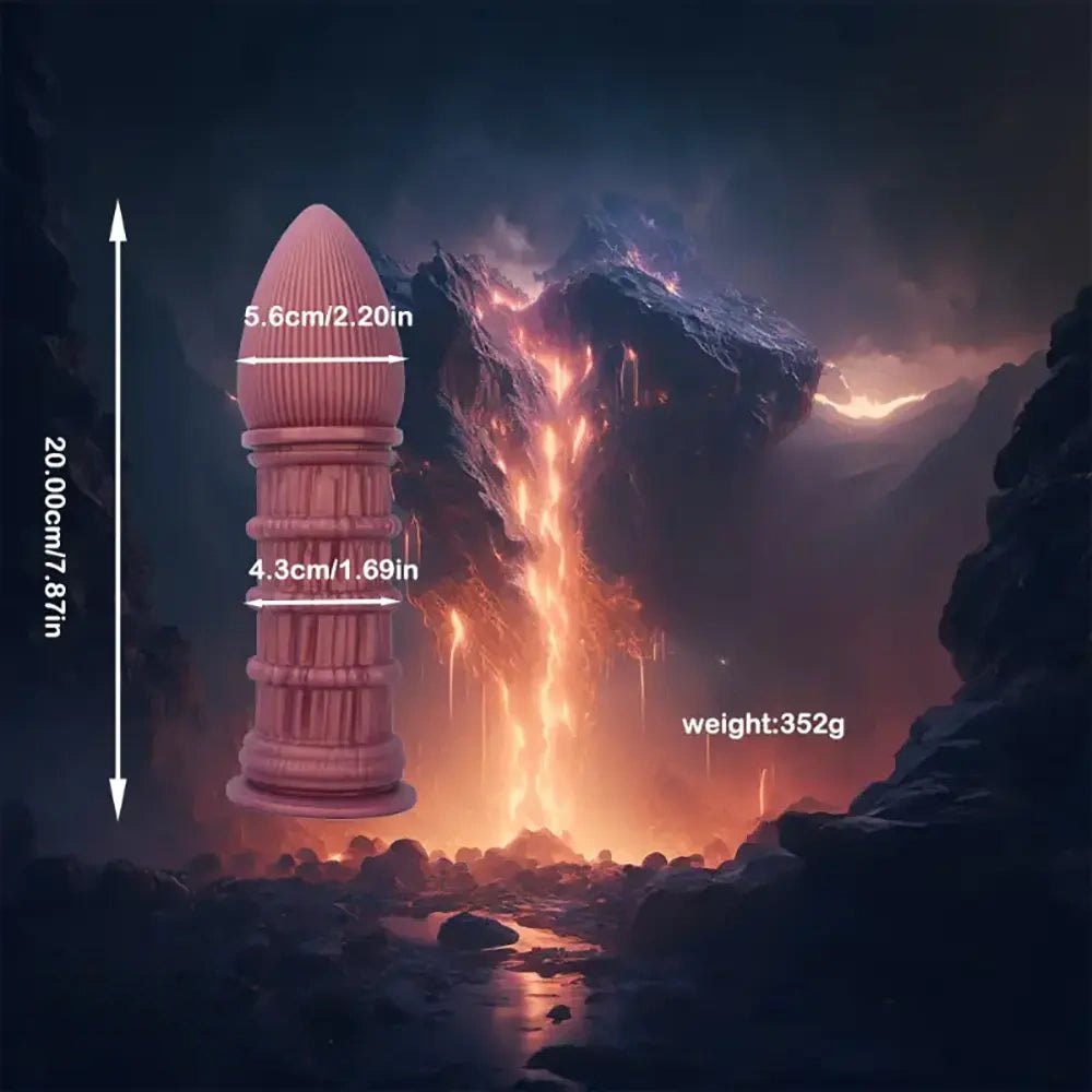 Ribbed Cone Fantasy Dildo - Textured Fantasy Dildo
