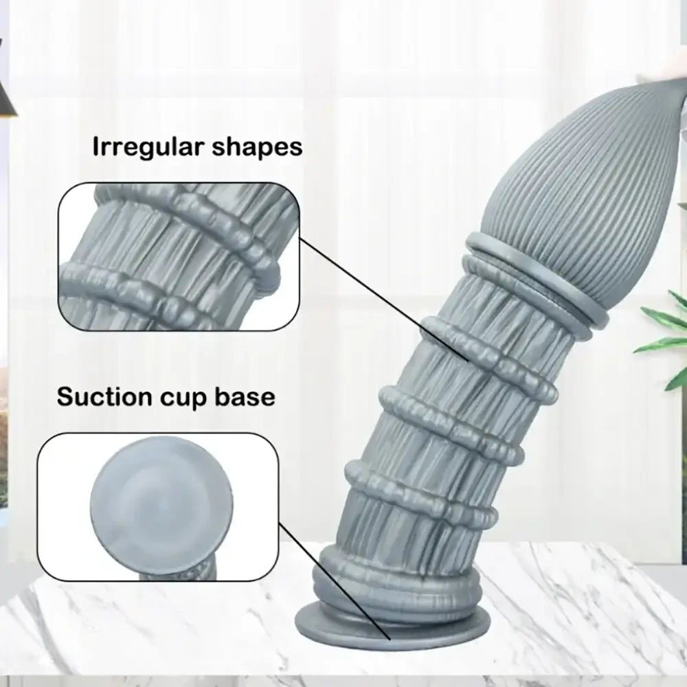 Ribbed Cone Fantasy Dildo - Textured Fantasy Dildo