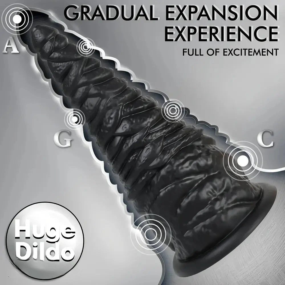 Ribbed Cone Anal Plug 11 In - Silicone Anal Plug