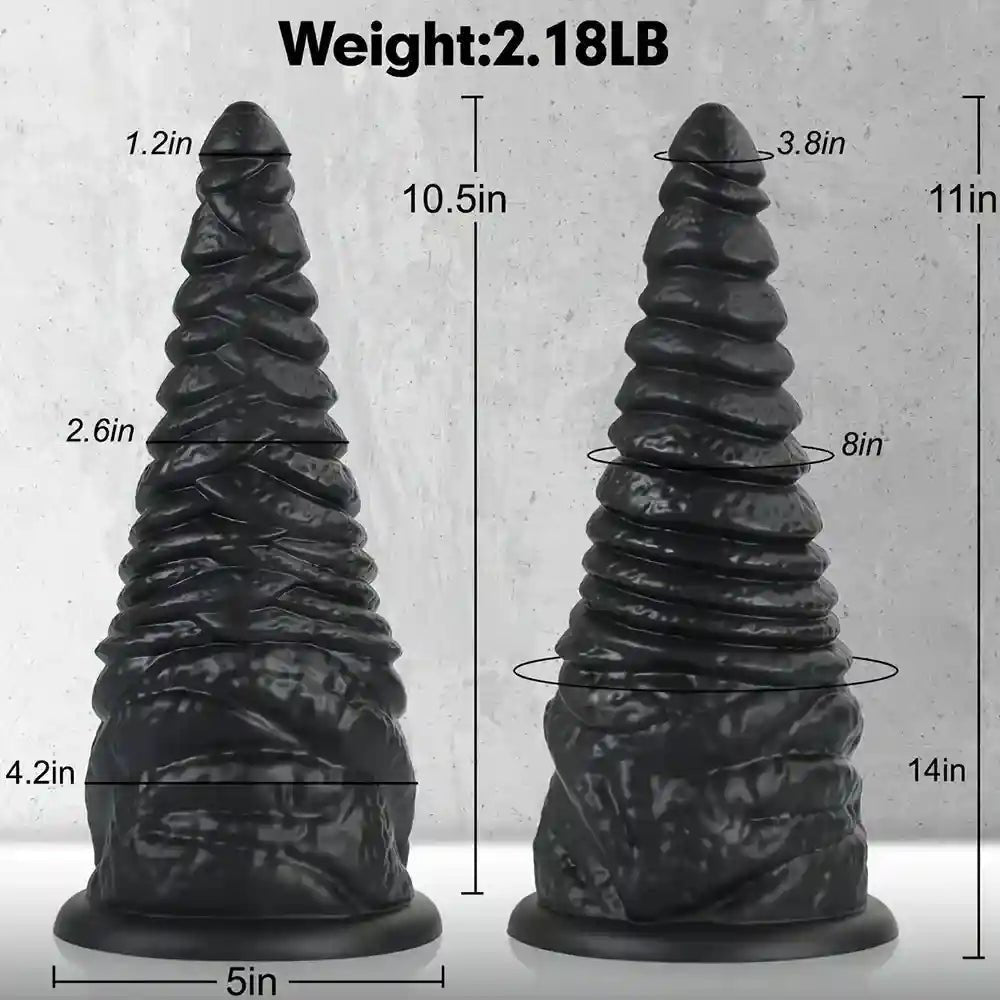 Ribbed Cone Anal Plug 11 In - Silicone Anal Plug