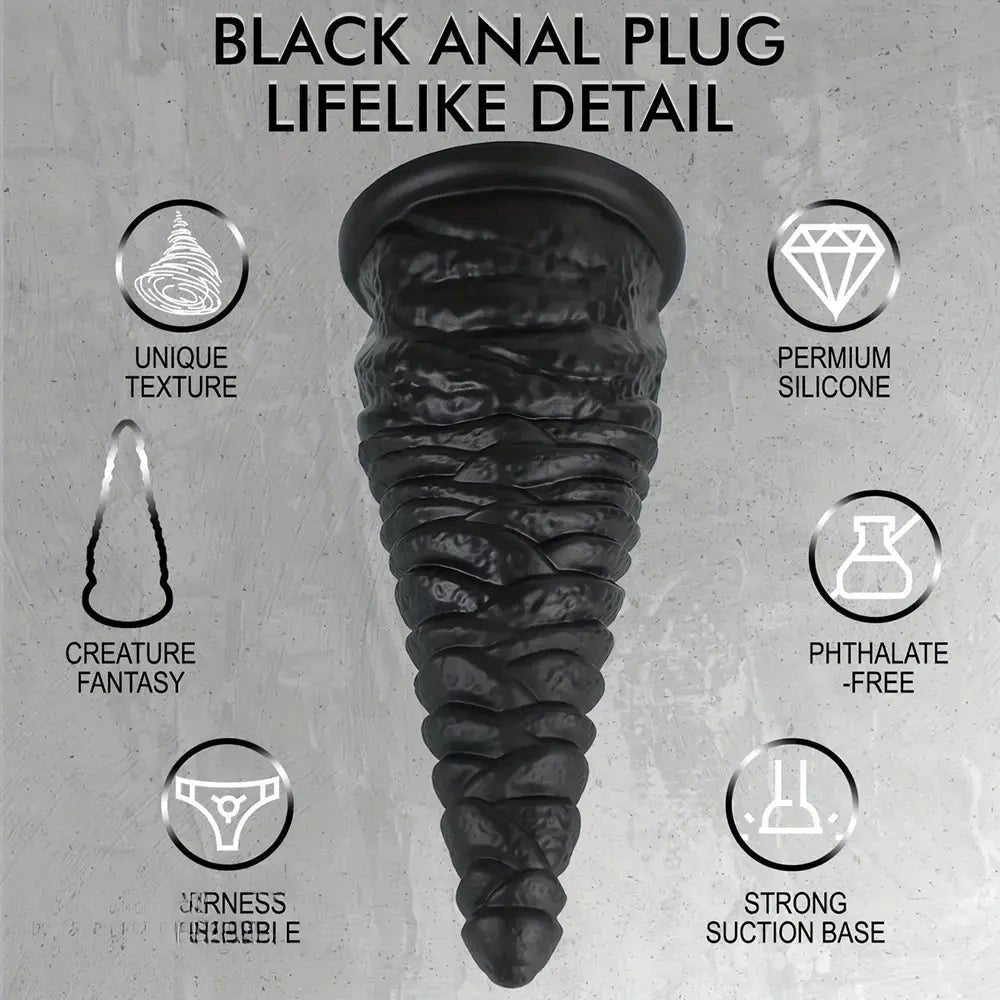 Ribbed Cone Anal Plug 11 In - Silicone Anal Plug