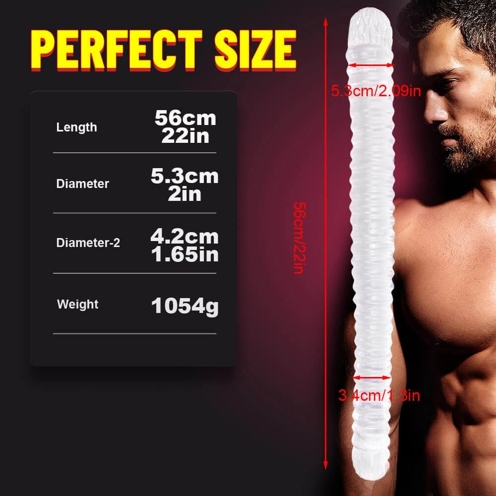 Ribbed Double-Ended Dildo - Realistic Dual Density Dildo