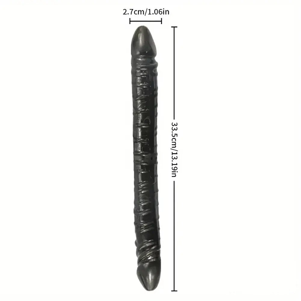 Ribbed Double-Ended Dildo 13in - TPE Double-Sided Dildo