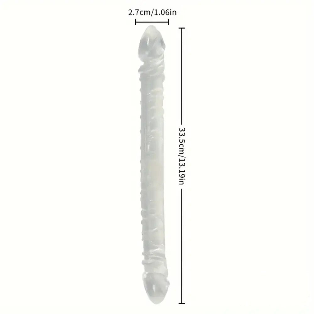 Ribbed Double-Ended Dildo 13in - TPE Double-Sided Dildo