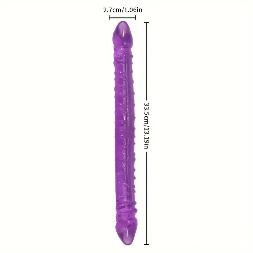 Ribbed Double-Ended Dildo 13in - TPE Double-Sided Dildo