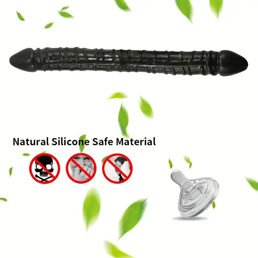 Ribbed Double-Ended Dildo 13in - TPE Double-Sided Dildo