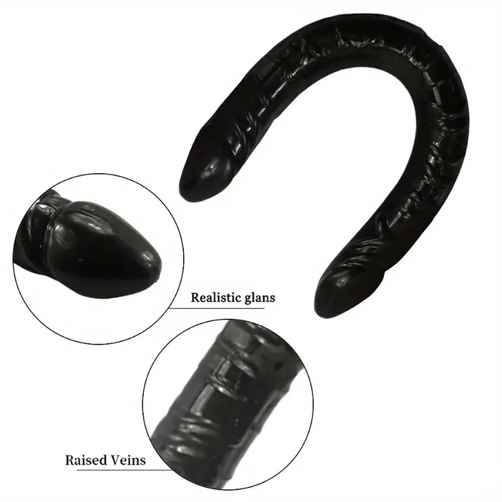 Ribbed Double-Ended Dildo 13in - TPE Double-Sided Dildo
