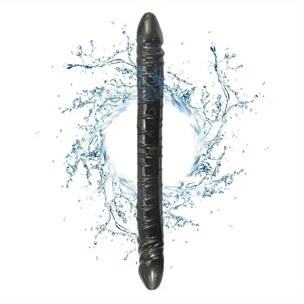 Ribbed Double-Ended Dildo 13in - TPE Double-Sided Dildo