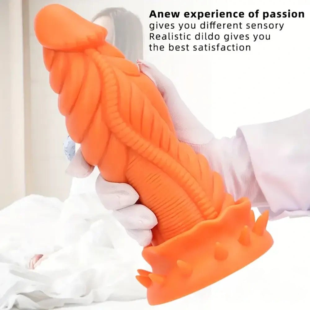 9.84in Ribbed Dragon Fantasy Dildo - Fantasy Dildo