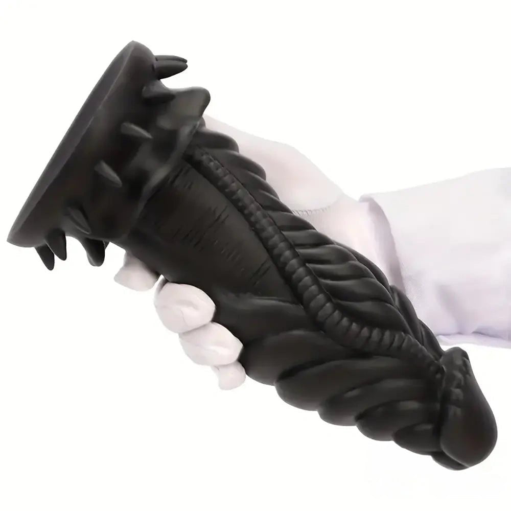 9.84in Ribbed Dragon Fantasy Dildo - Fantasy Dildo