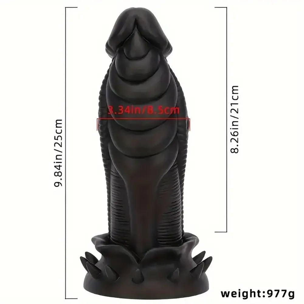 9.84in Ribbed Dragon Fantasy Dildo - Fantasy Dildo